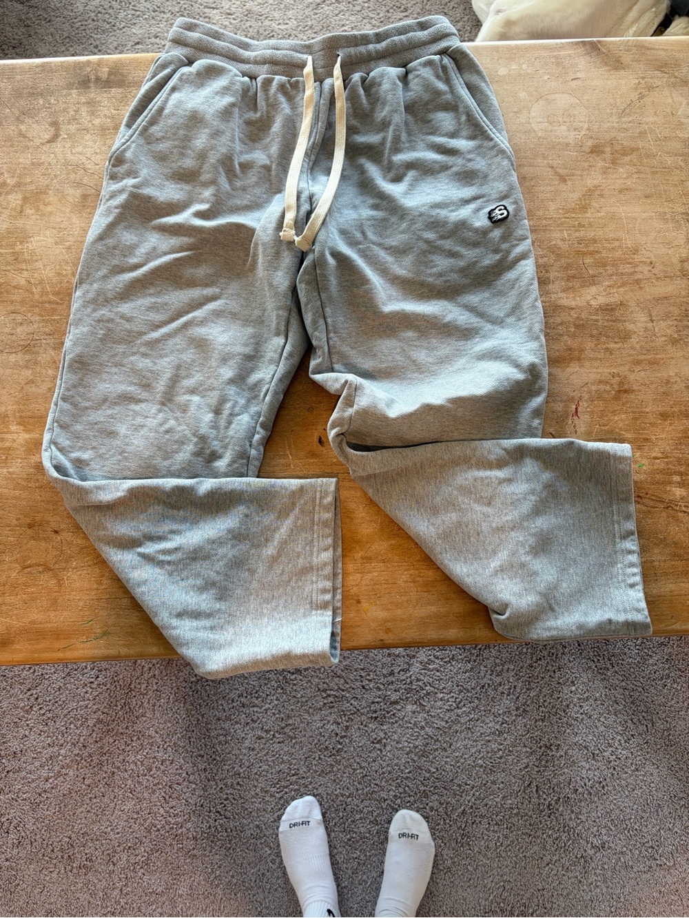 STRAYE Heat Sweats Heather Grey K-Loose Heavyweight Sweatpants Men's M